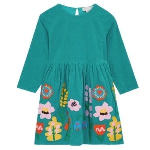 STELLA MCCARTNEY - CORDUROY DRESS WITH EMBROIDERED FLOWERS